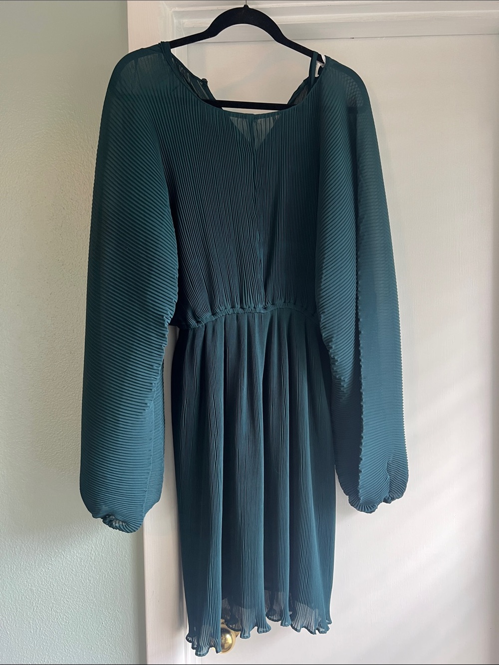 Floret Studios Pleated Dark Teal Dress
